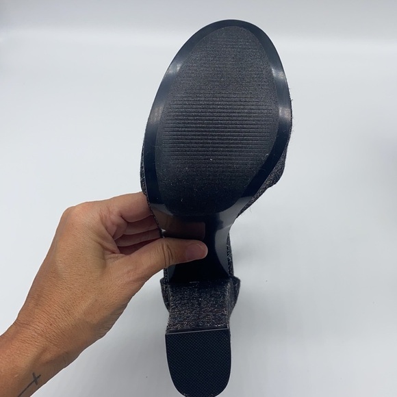 Steve Madden - Gonzo Black Glitter Block Heels Size 8.5 - Picture 8 of 15